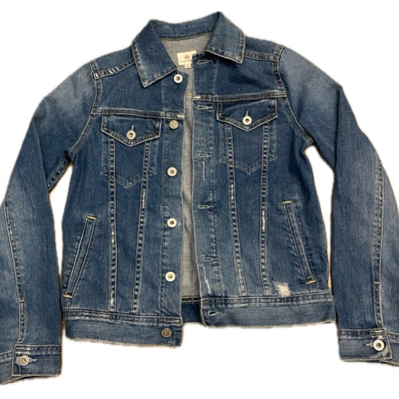 Ag Adriano Goldschmied Jackets & Blazers - Adriano Goldschmied AG Distressed Denim Jacket Blue XS